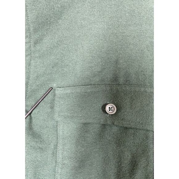 Ll Bean Shirt Men's Medium Green Long Sleeve Chamois Cloth Vintage - Picture 7 of 13